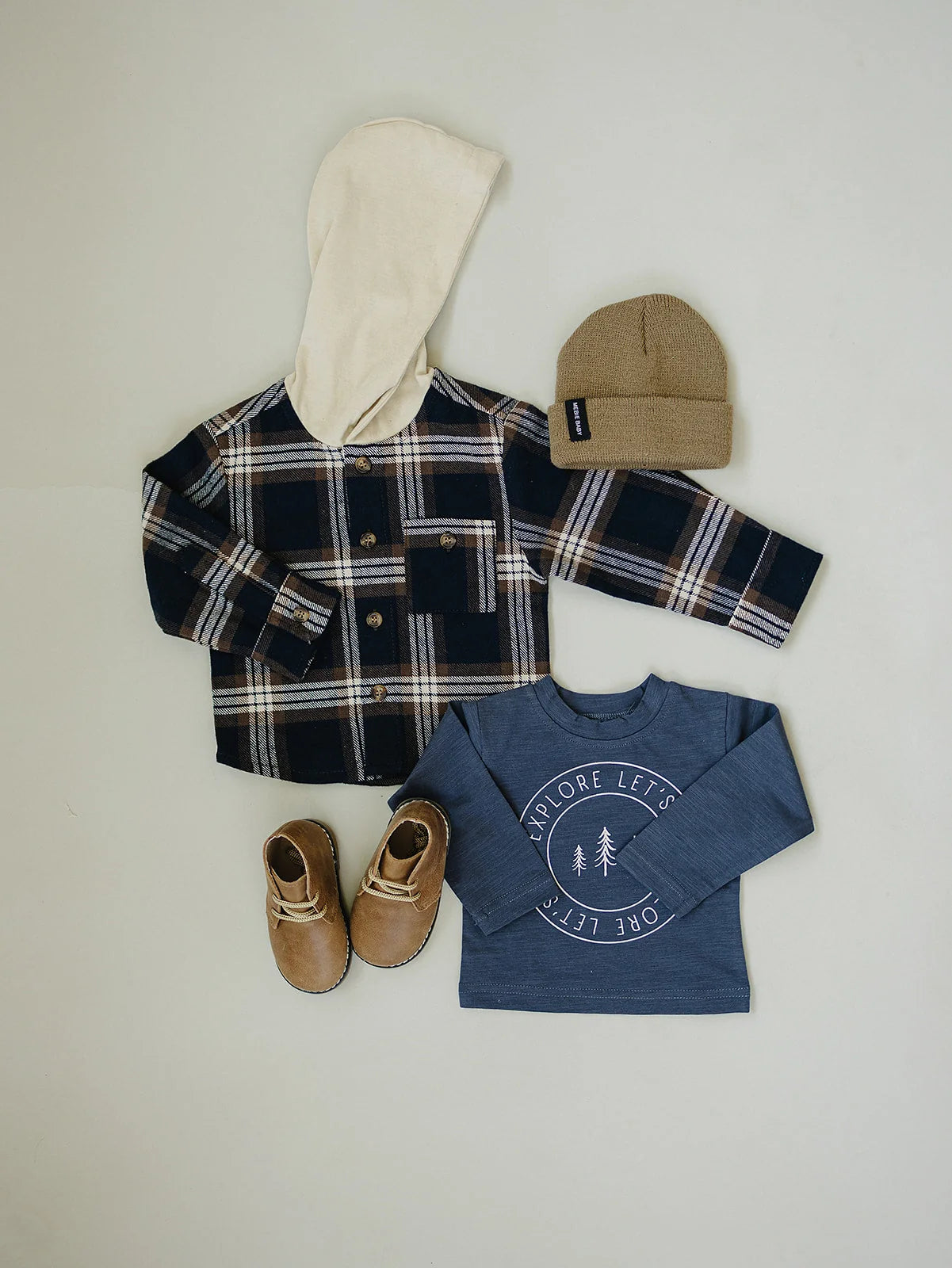 Plaid Hooded Button un shirt | Mebie