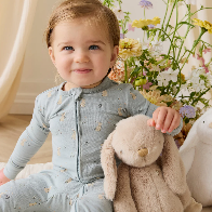 Frankie Onepiece-Rabbit Garden Blue | Jamie Kay
