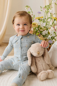 Frankie Onepiece-Rabbit Garden Blue | Jamie Kay