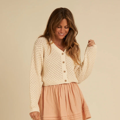 Cream knitted Ella cardigan | Rylee Cru