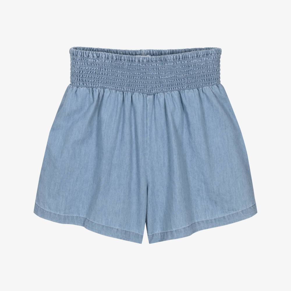 Smocked Waist Chambray Shorts | Indie Gold