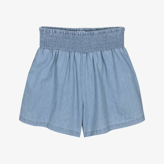Smocked Waist Chambray Shorts | Indie Gold