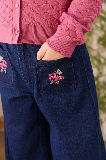 Ines Pant - Deep Sea Denim Orchid Rose | Jamie Kay