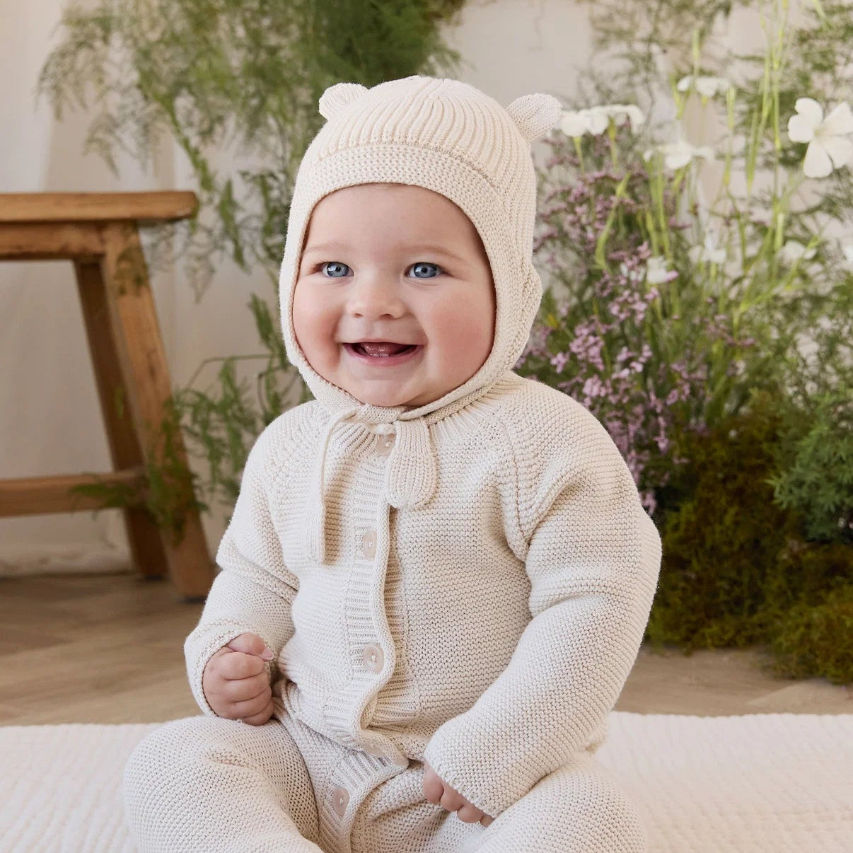 Ashton Knitted Hat - Vanilla | Jamie Kay