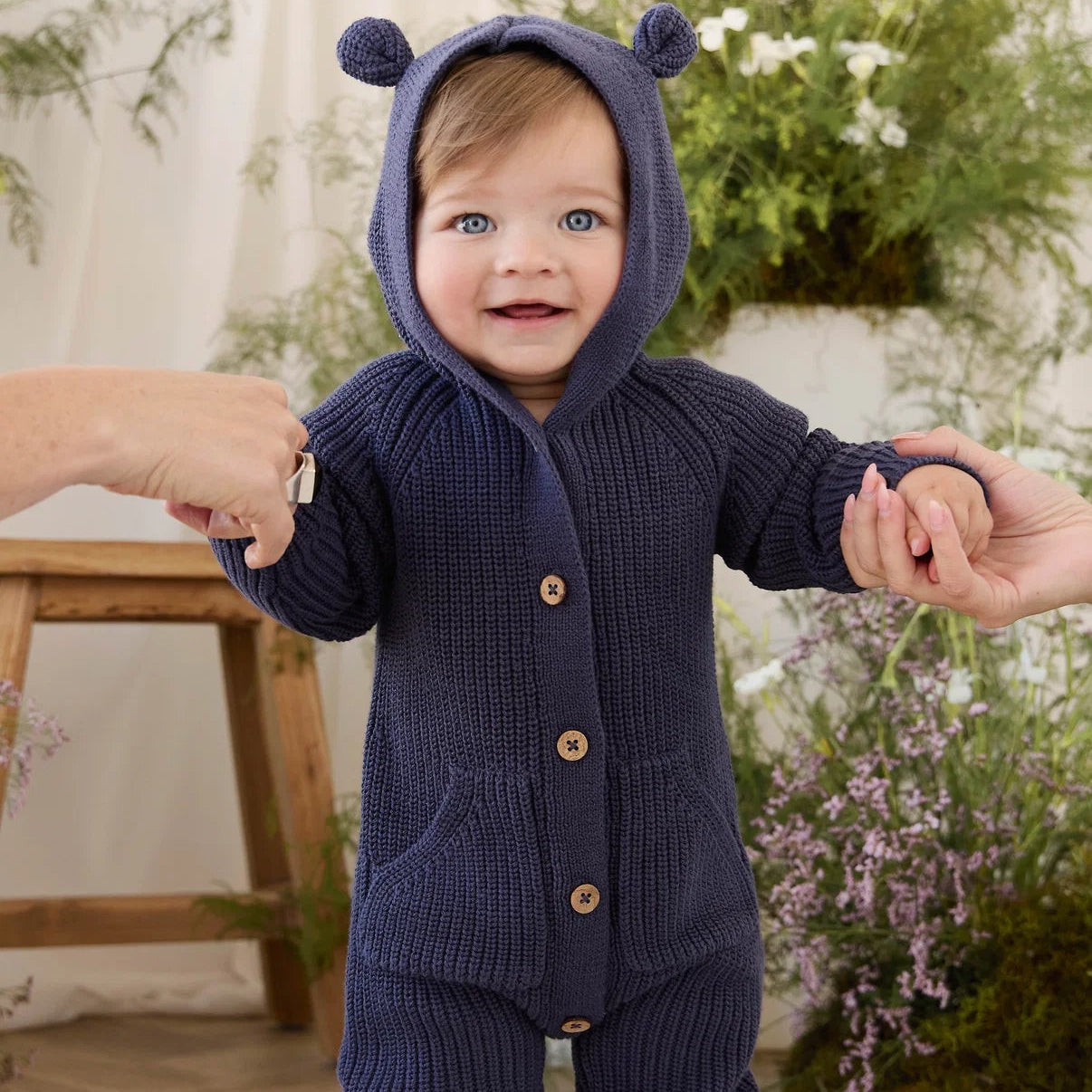 Bear Knit Onepiece - Navy | Jamie Kay
