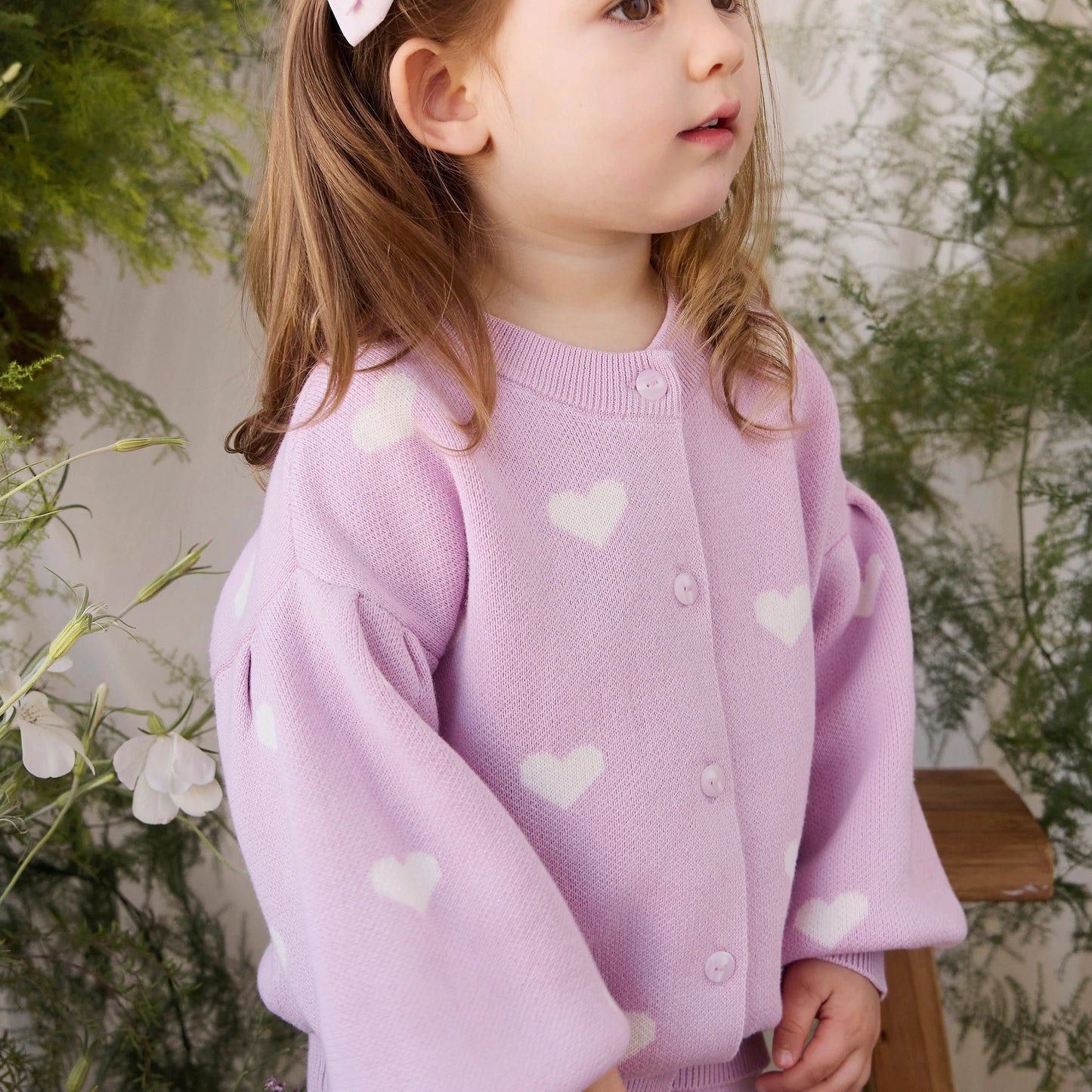 Kayla Cardigan - Kayla Heart Jacquard Orchid Dream | Jamie Kay