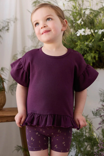 Pima Cotton Courtney Ruffle Top - Fig | Jamie Kay
