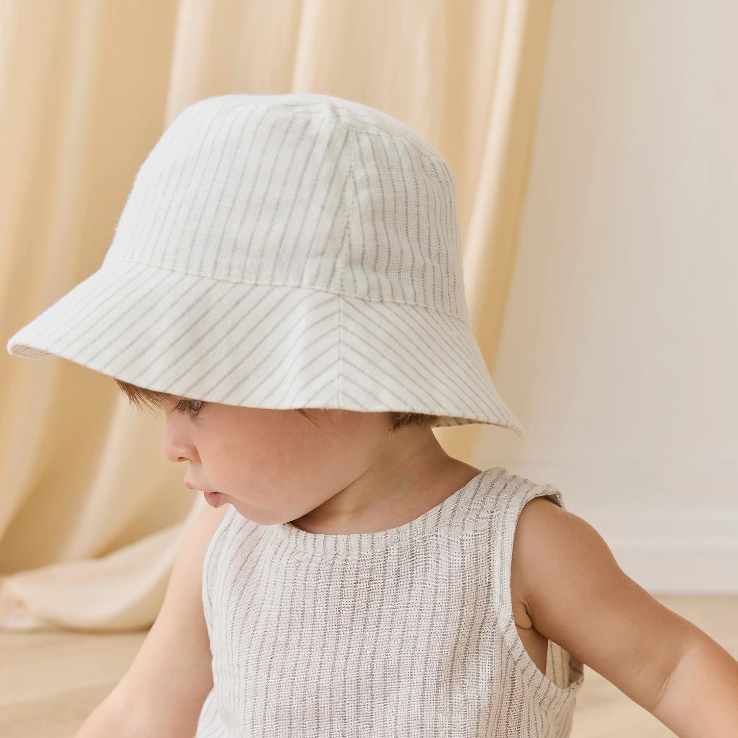 Woven Bucket Hat - Mini Pinstripe | Jamie Kay