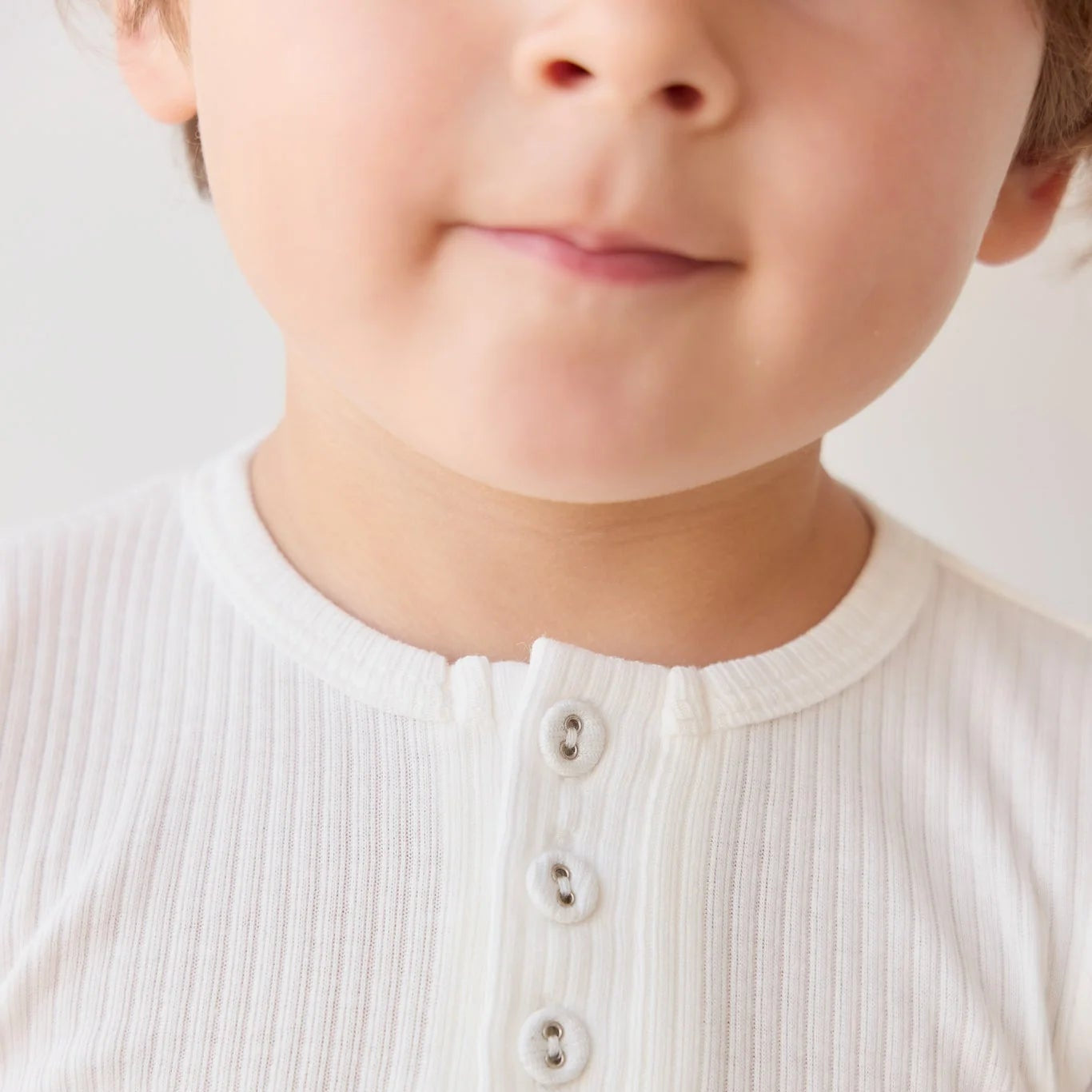 Organic Modal Henley Set Milk | Jamie Kay