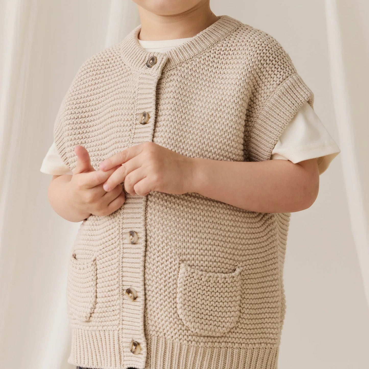 Rome Knit Vest - Oat | Jamie Kay