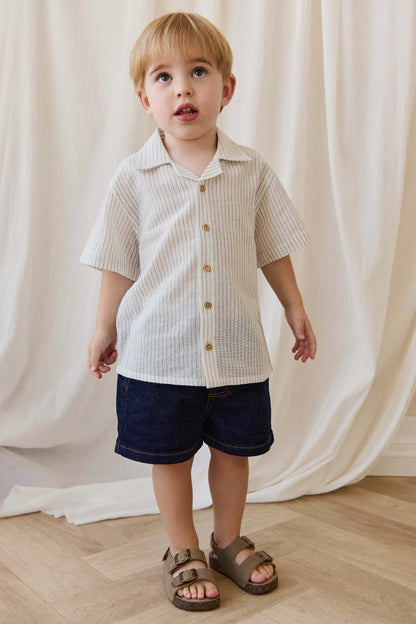 Reid Denim Short - Mid Indigo Denim | Jamie Kay