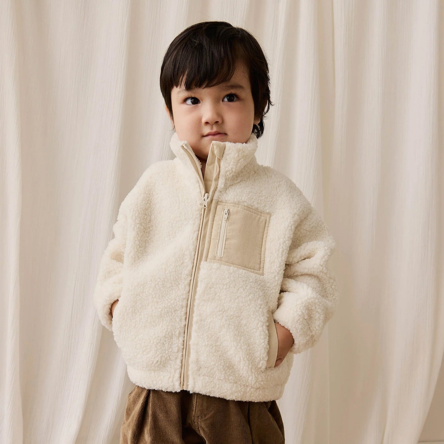 Ezra Sherpa Jacket - Natural | Jamie Kay