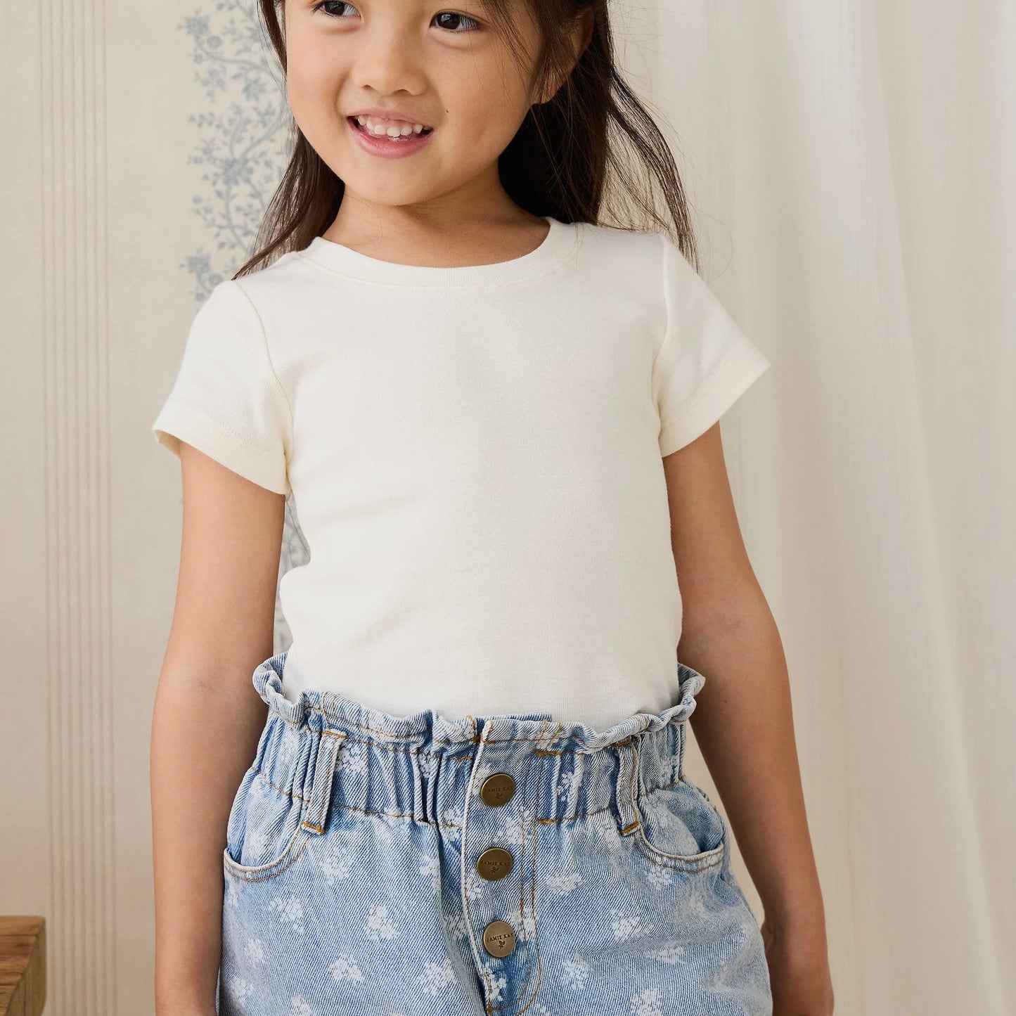 Brielle Skirt - Tully Floral Denim | Jamie Kay