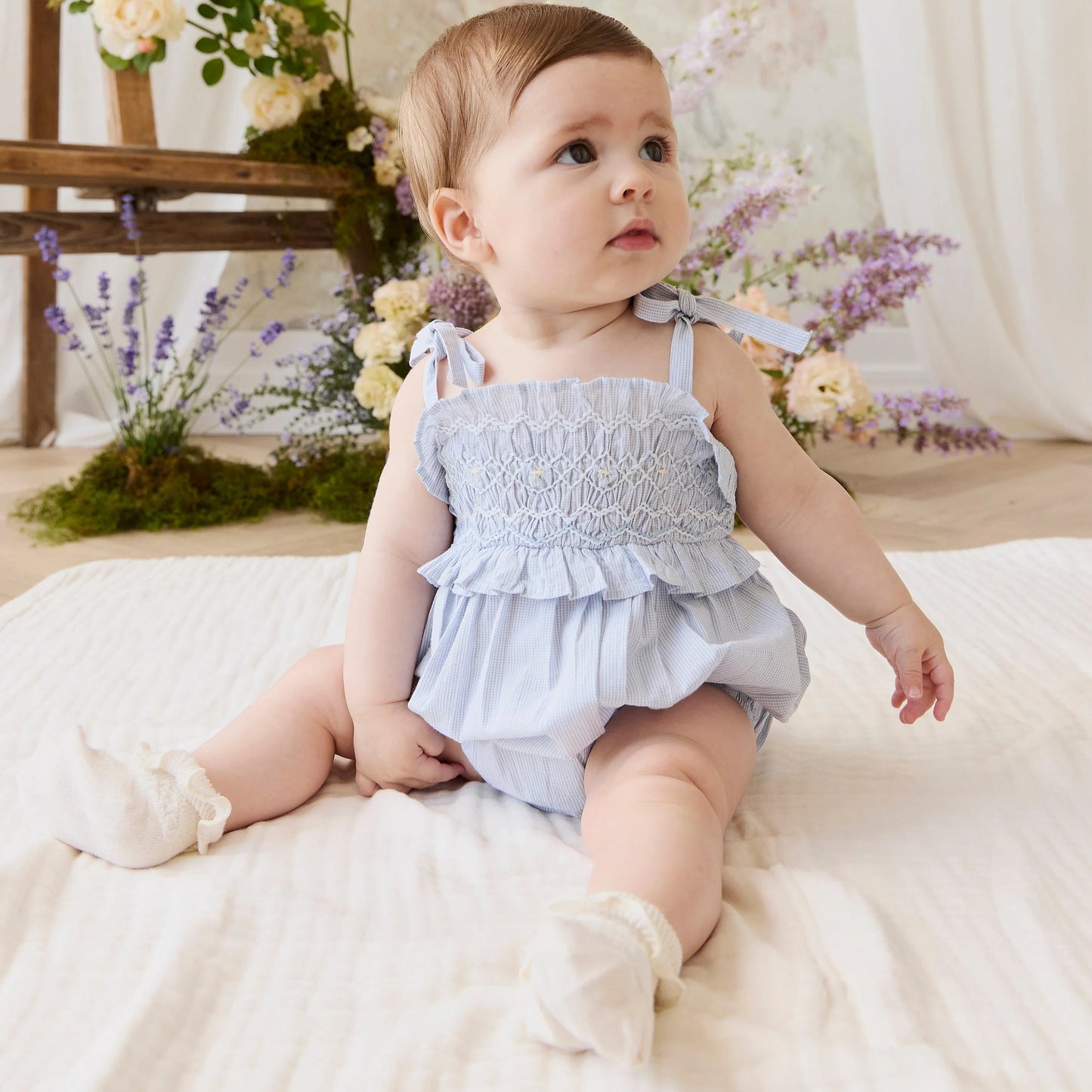 Organic Cotton Desiree Playsuit - Petite Check | Jamie Kay