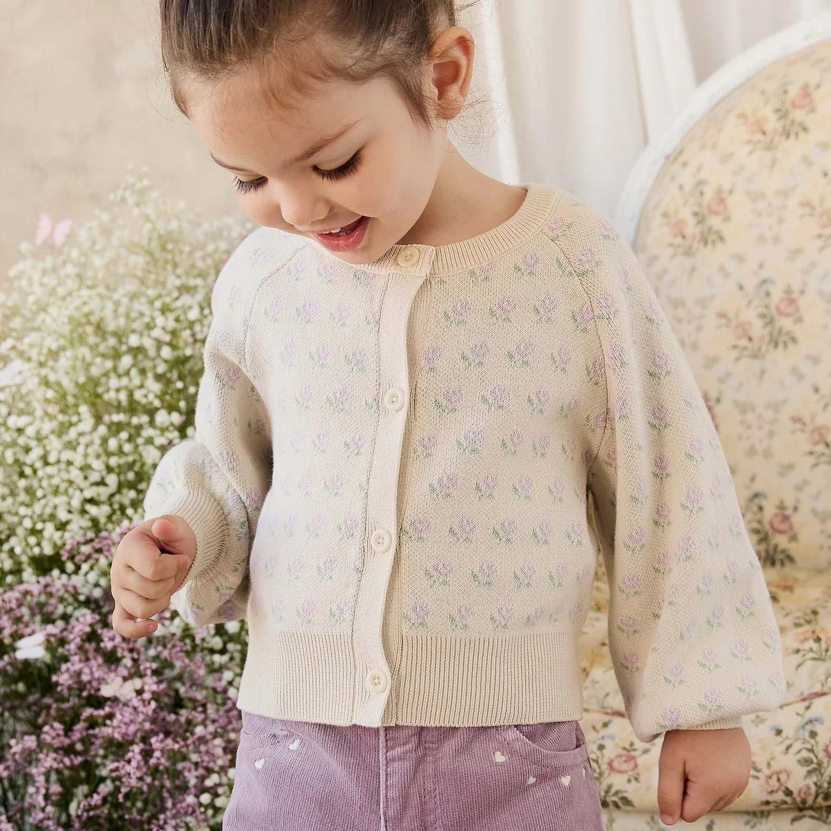 Evie Knitted Cardigan - Vanilla Evie | Jamie Kay