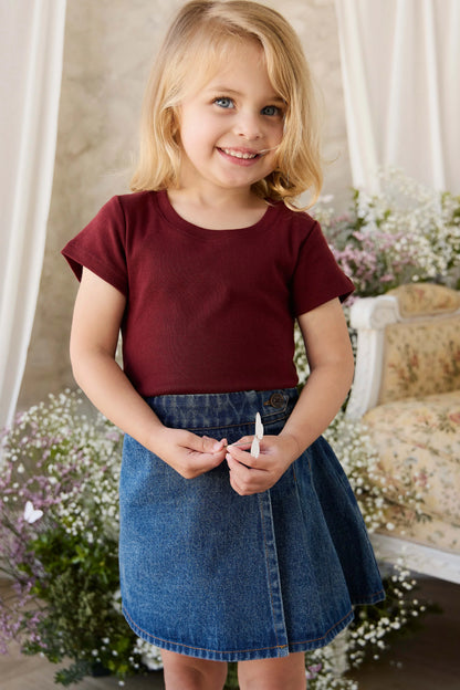 Rib Helene Tee - Burgundy | Jamie Kay