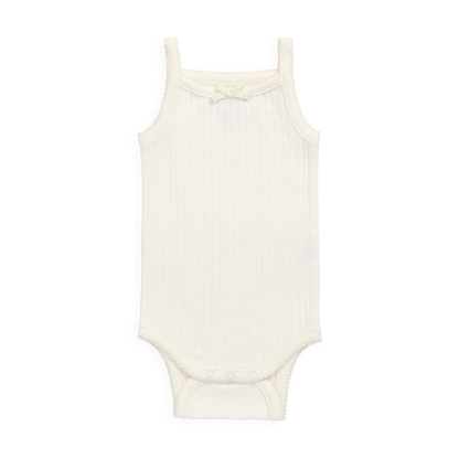 Pointelle Singlet Suit - Parchment | Jamie Kay