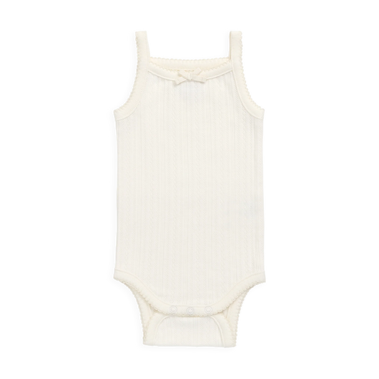 Pointelle Singlet Suit - Parchment | Jamie Kay