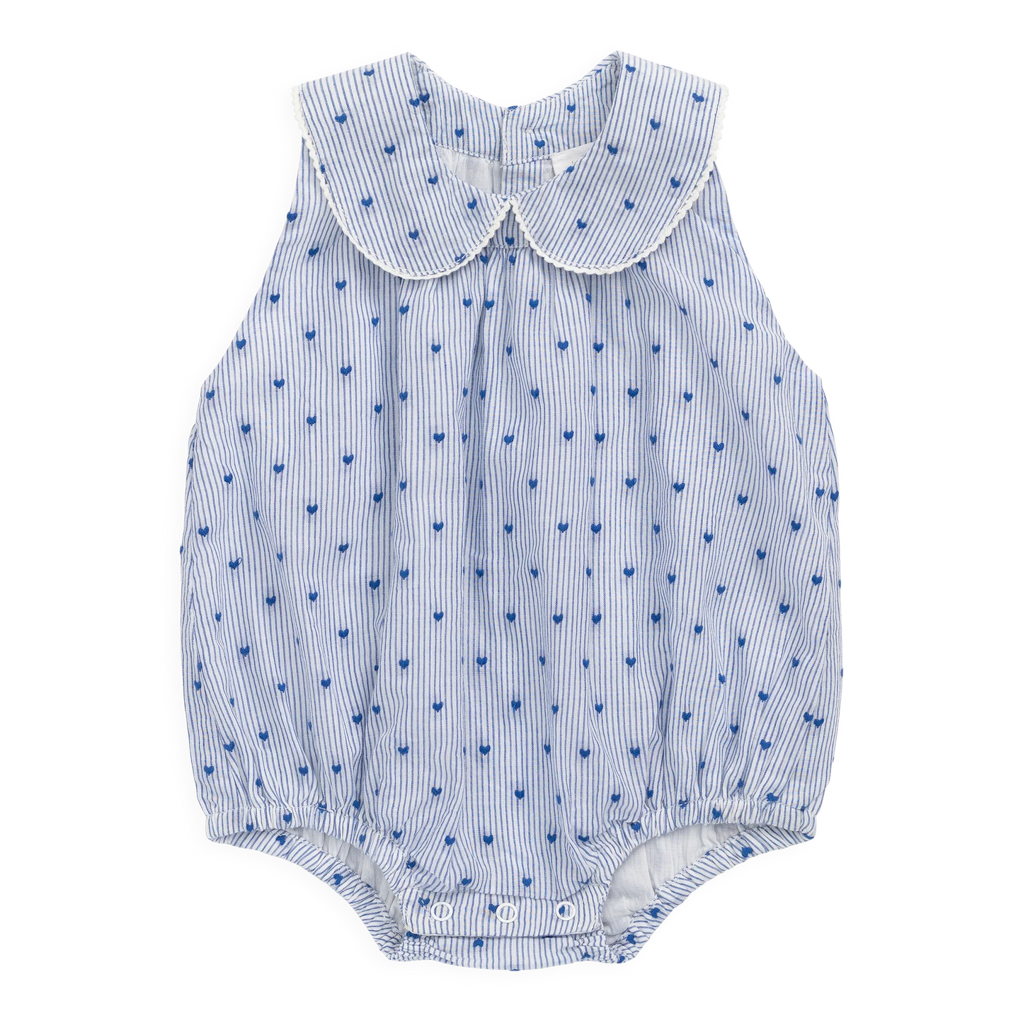 Wisteria Playsuit - Mon Amour Stripe Indigo | Jamie Kay