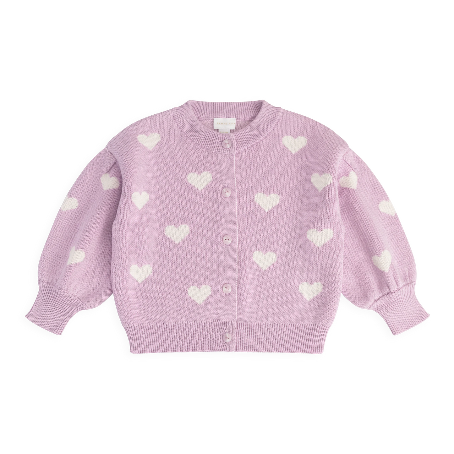 Kayla Cardigan - Kayla Heart Jacquard Orchid Dream | Jamie Kay