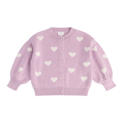 Kayla Cardigan - Kayla Heart Jacquard Orchid Dream | Jamie Kay