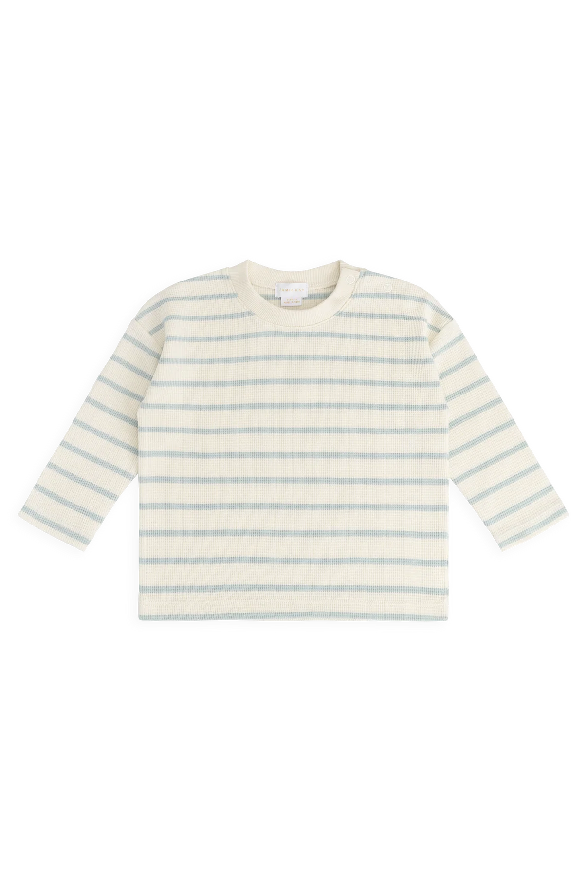 Waffle Leith Long Sleeve Top - James Stripe | Jamie Kay