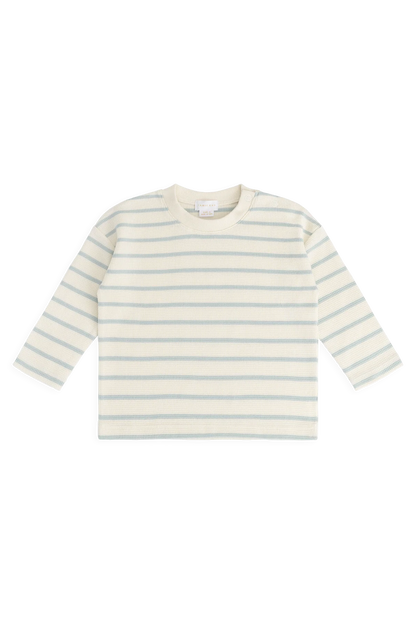 Waffle Leith Long Sleeve Top - James Stripe | Jamie Kay