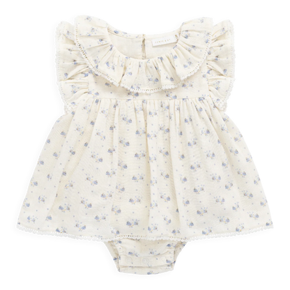 Organic Cotton Muslin Frannie Playsuit Molly Blue | Jamie Kay