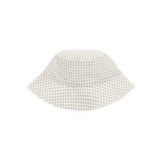 Woven Bucket Hat - Double Windowpane Check Pecan | Jamie Kay