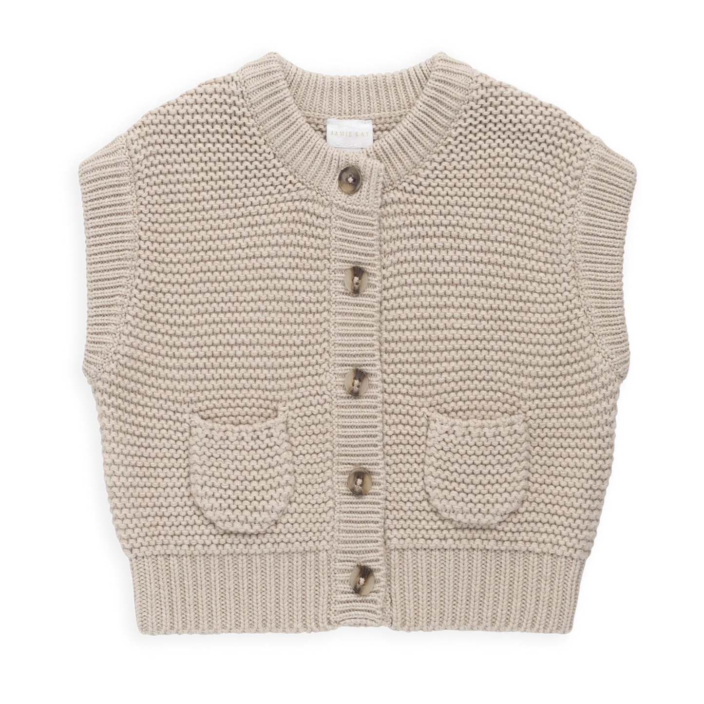 Rome Knit Vest - Oat | Jamie Kay