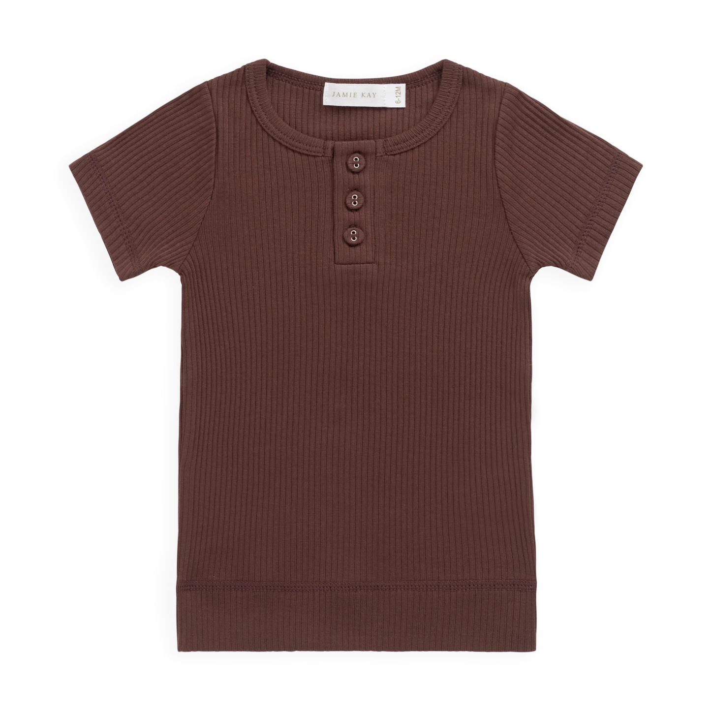 Modal Henley Tee - Burnt Cinnamon | Jamie Kay