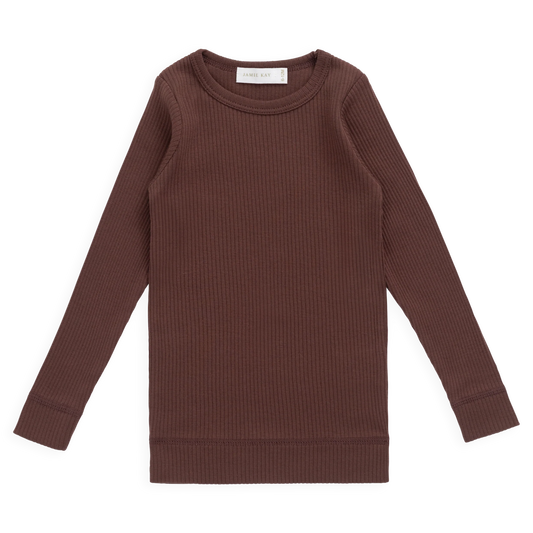 Modal Marina Long Sleeve Top - Burnt Cinnamon | Jamie Kay