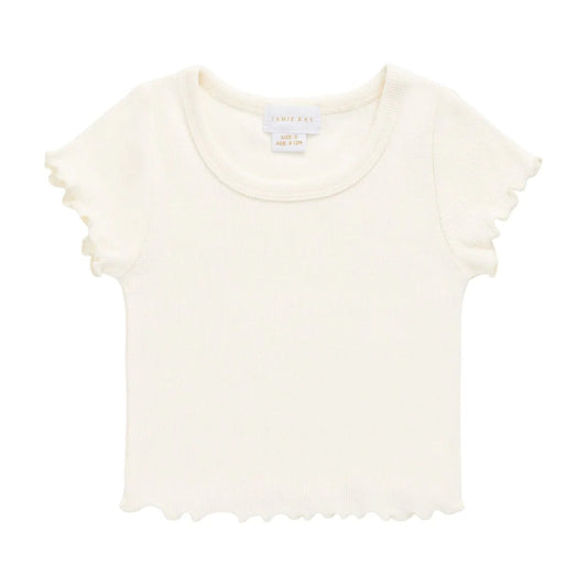 Fine Rib Ines Top - Parchment | Jamie Kay