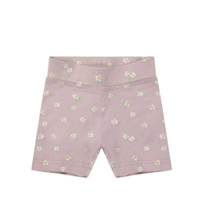 Bike Short Simple Flowers Lilac 2Y | Jamie Kay