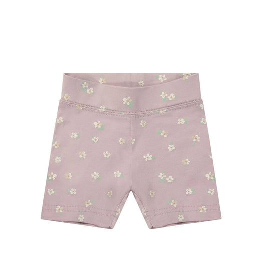 Bike Short Simple Flowers Lilac 2Y | Jamie Kay