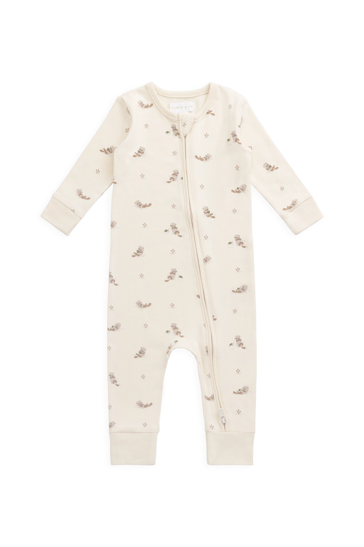 Reese Zip Onepiece - Otter Buddies Tofu | Jamie Kay