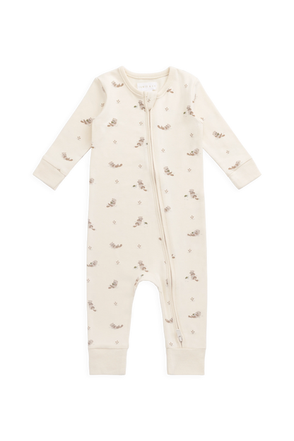 Reese Zip Onepiece - Otter Buddies Tofu | Jamie Kay