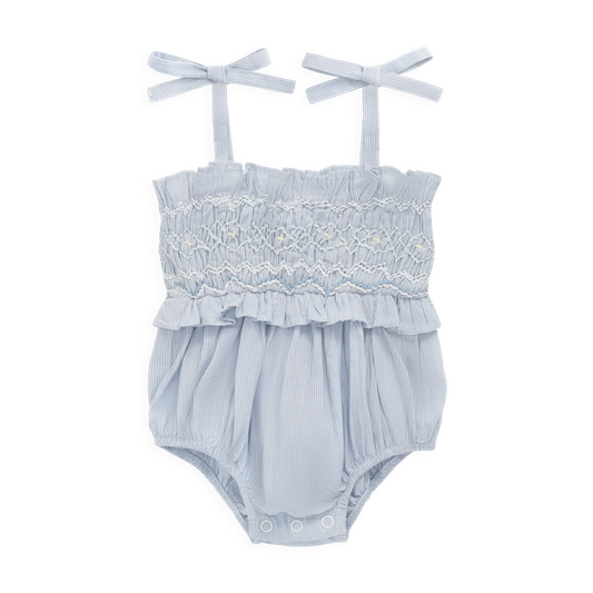 Organic Cotton Desiree Playsuit - Petite Check | Jamie Kay