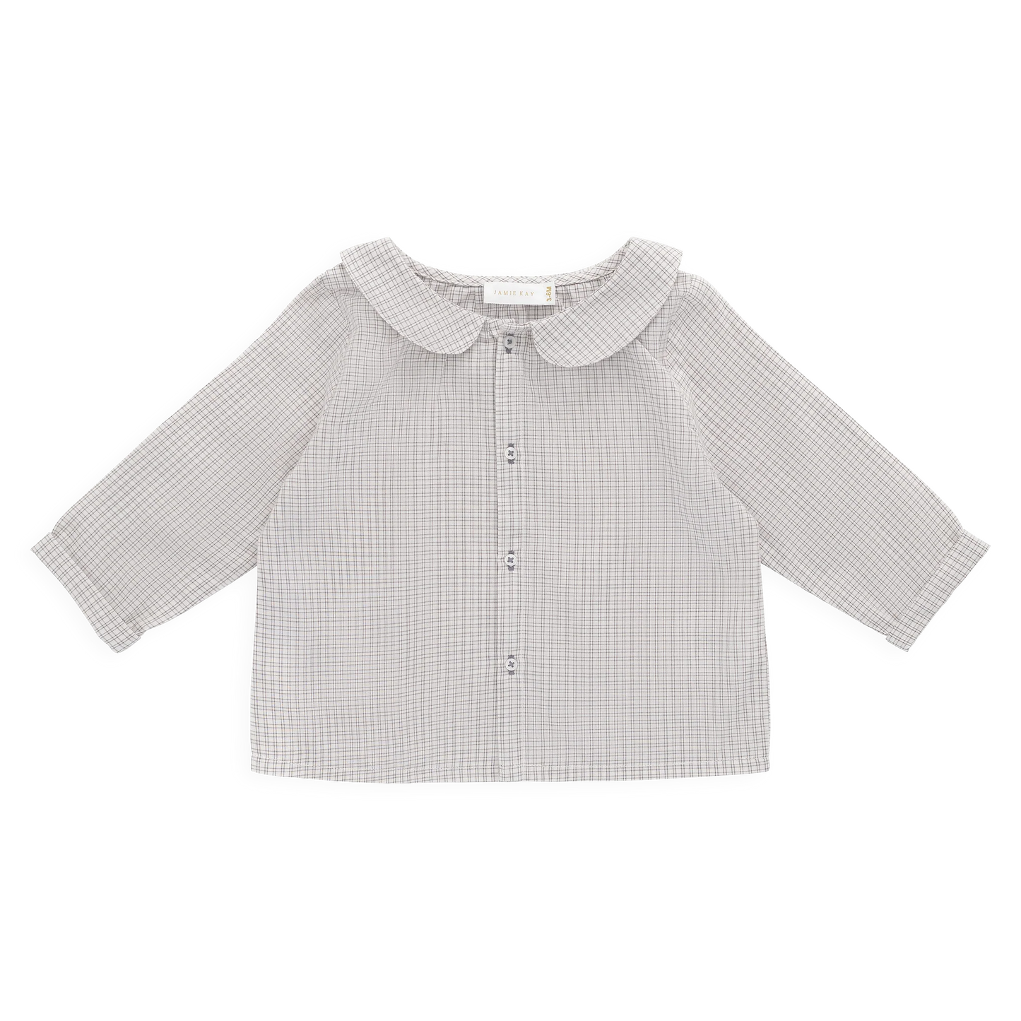 Organic Cotton Gabriel Top - Cloud Check | Jamie Kay