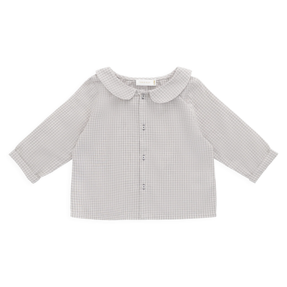 Organic Cotton Gabriel Top - Cloud Check | Jamie Kay