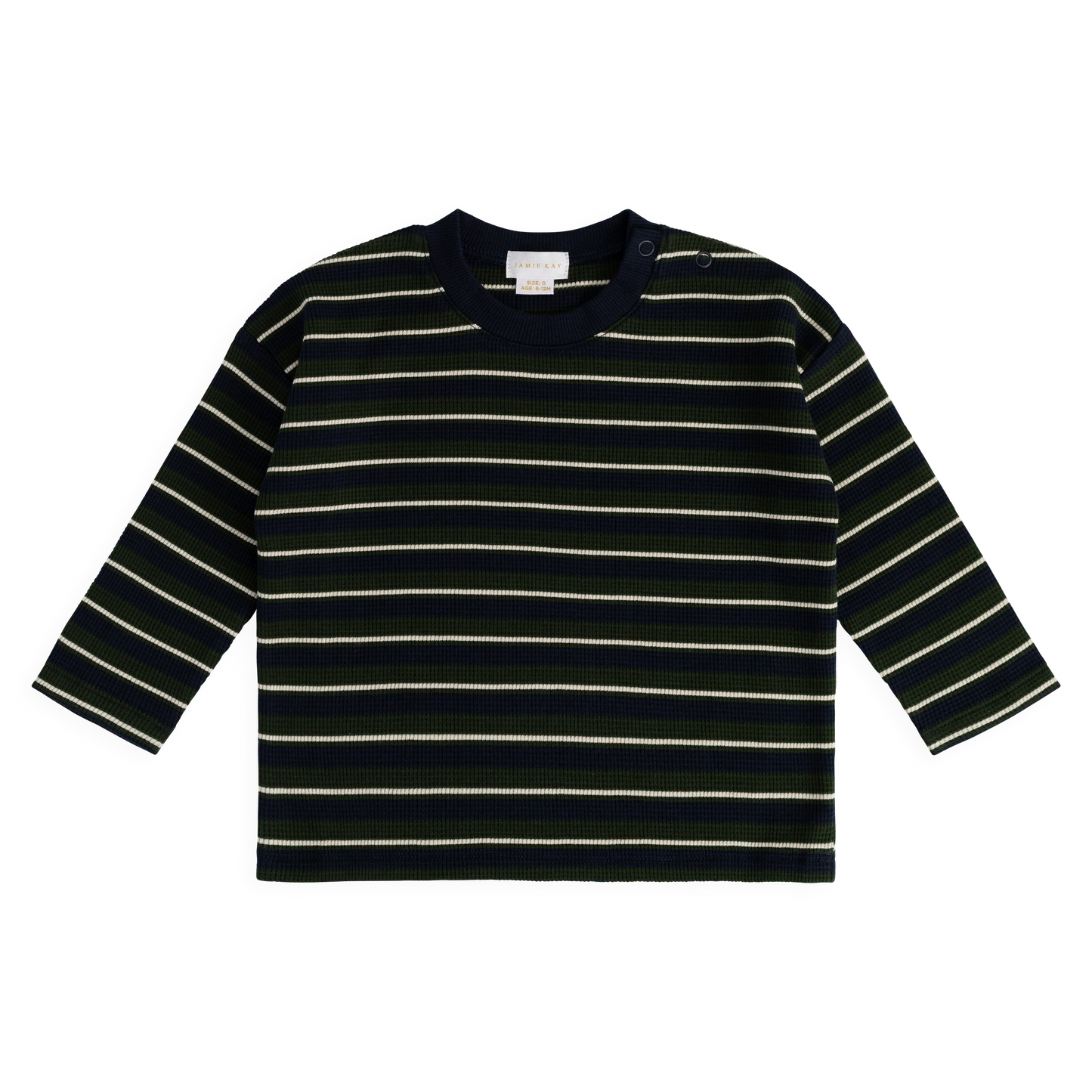 Waffle Leith Long Sleeve Top - Maritime Grandeur Stripe | Jamie Kay