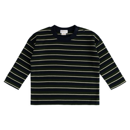 Waffle Leith Long Sleeve Top - Maritime Grandeur Stripe | Jamie Kay