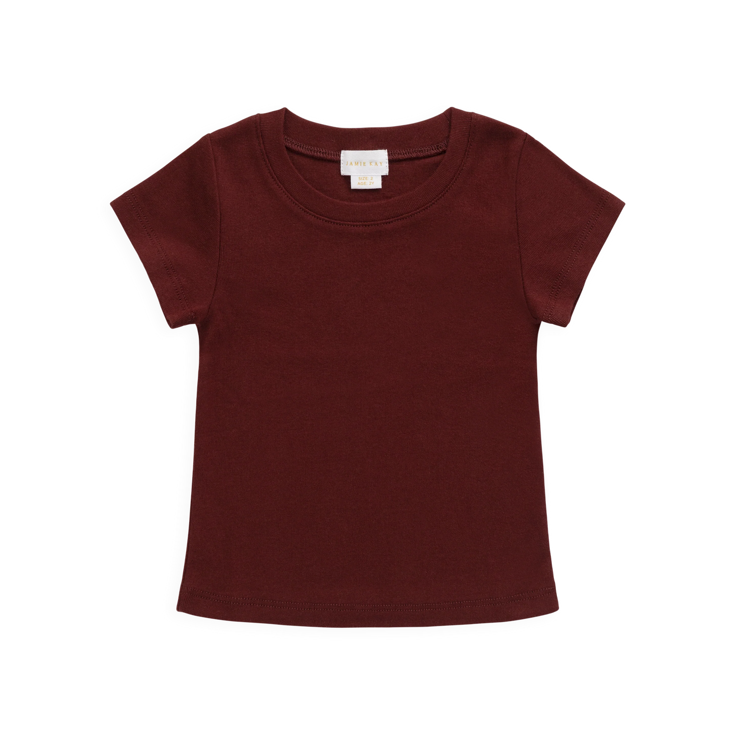 Rib Helene Tee - Burgundy | Jamie Kay