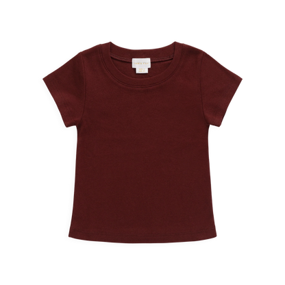 Rib Helene Tee - Burgundy | Jamie Kay