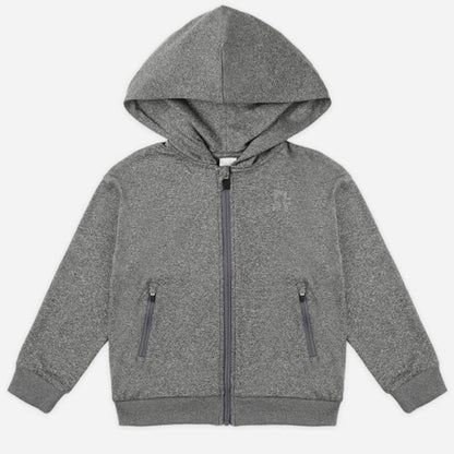 Zip-Up Tech Hoodie Heathered Black | Rylee + Cru