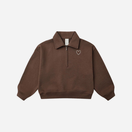 Quarter Zip Sweatshirt Brown | Rylee + Cru