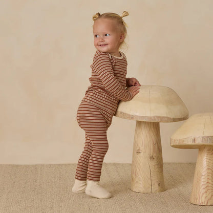 Ensemble côtelé rayures cèdre | Quincy Mae