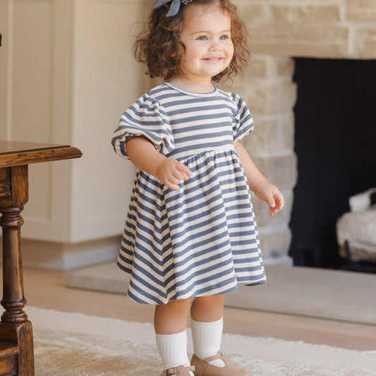 Darla Dress Ocean Stripe | Quincy Mae