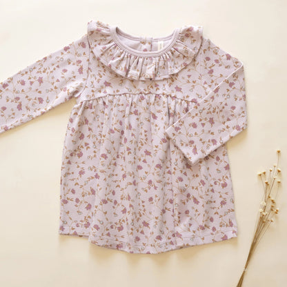 Ruffle Collar Jersey Dress Garden | Quincy Mae 