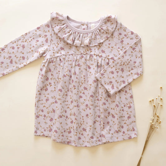 Ruffle Collar Jersey Dress Garden | Quincy Mae 